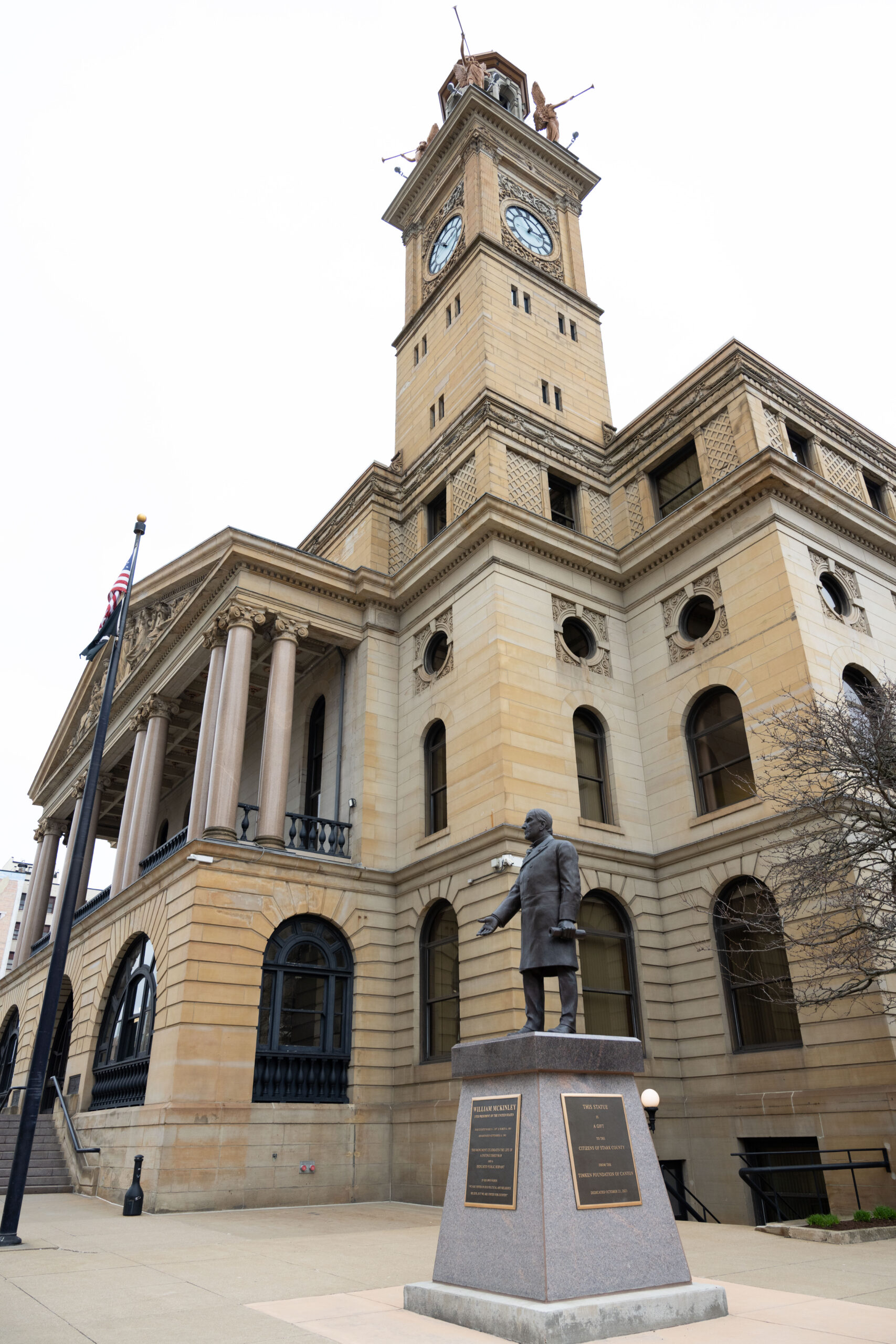 William McKinley Statue in front of building
